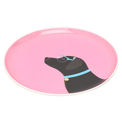 Joules Labrador Single 22cm Side Plate, Pink Joules Labrador Single 22cm Side Plate, Pink